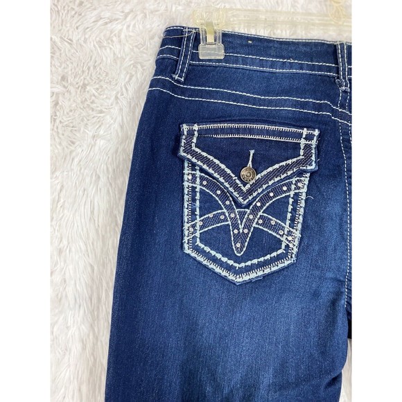 VGS Denim For All Time Women's Capri Jeans Size 12 Stretch Embellished Pockets - Picture 6 of 12